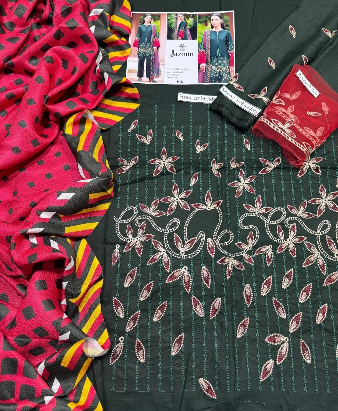 JAZMIN DHANAK 3PC | EMBROIDERY | D#2522