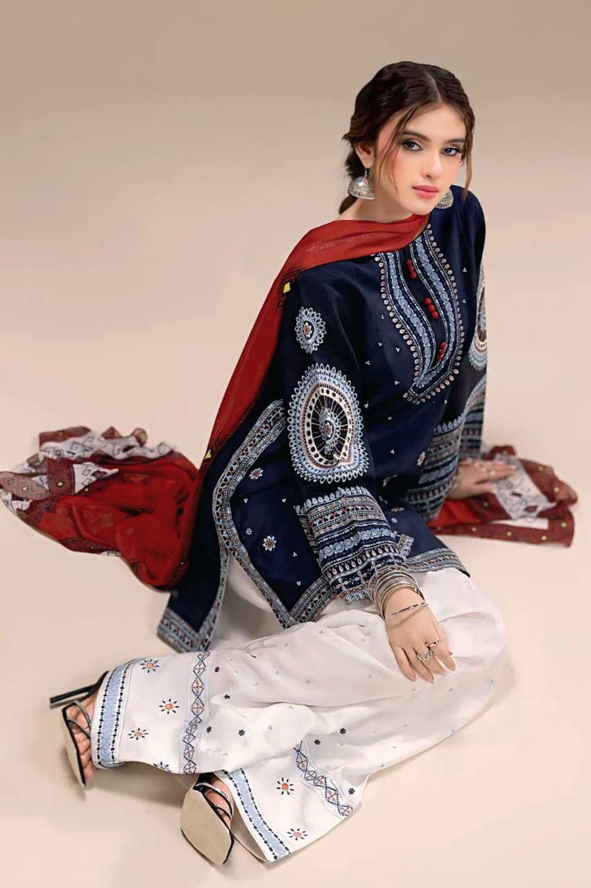 JAZMIN DHANAK 3PC | UNSTITCHED | D#3207