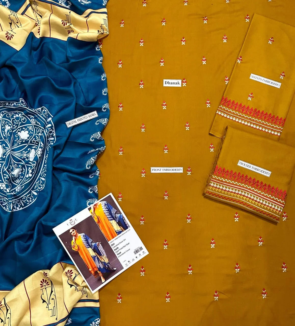 URGE DHANAK 3PC | EMBROIDERY | D#3255