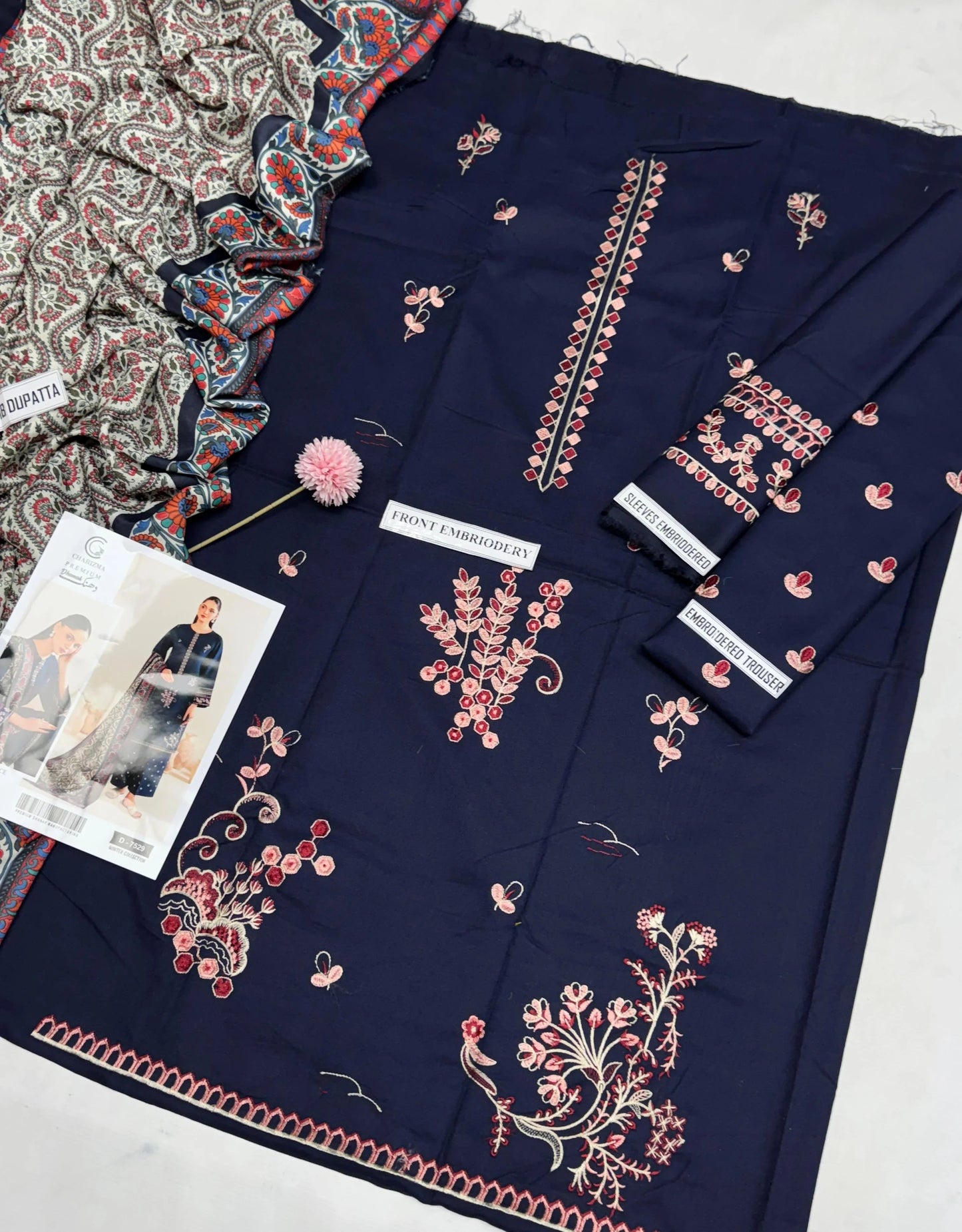CHARZIMA DHANAK 3PC | EMBROIDERY | FF#7529