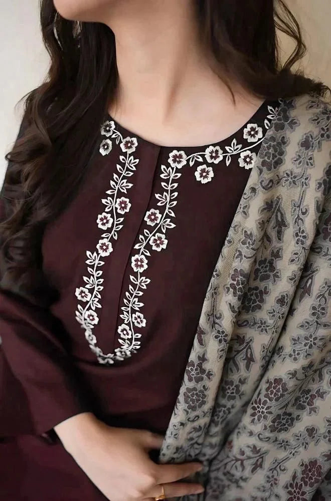 ASLING DHANAK 3PC | EMBROIDERY | D#3127