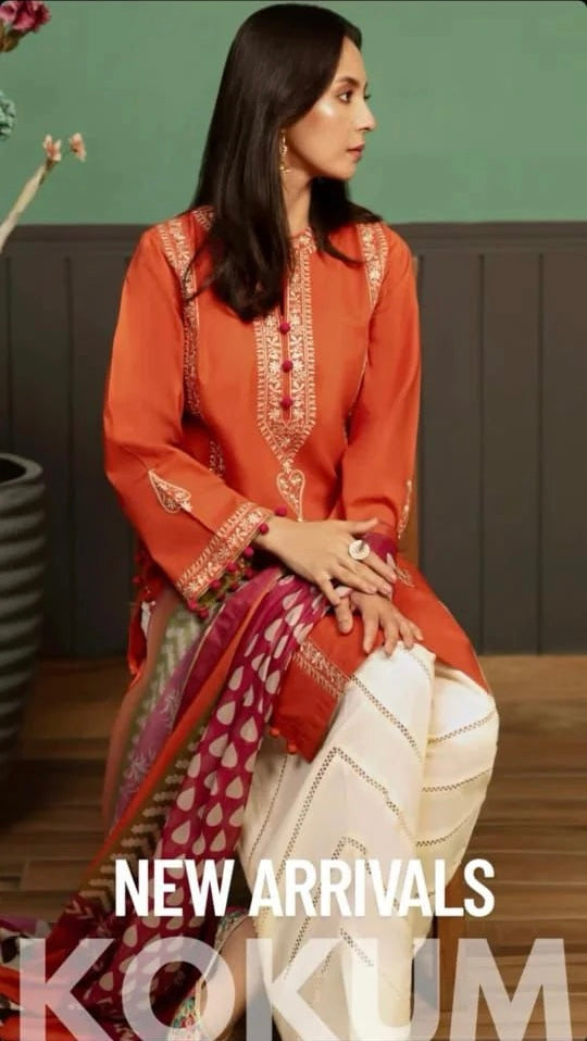 KOKUM DHANAK 3PC | EMBROIDERY | D#3298