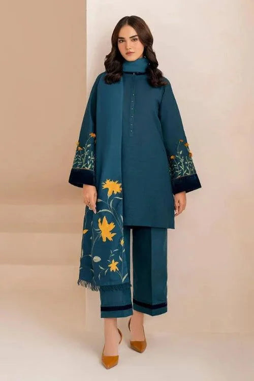 BAROQUE DHANAK 3PC | EMBROIDERY | D#3216