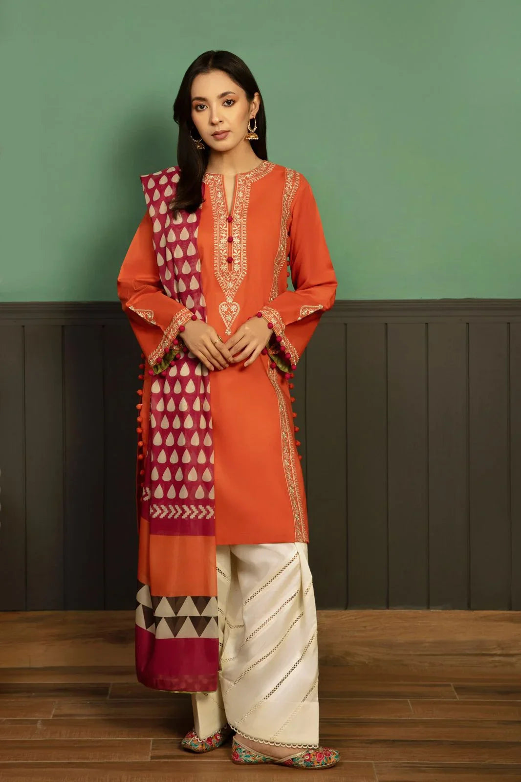 KOKUM DHANAK 3PC | EBROIDERY | D# 3213