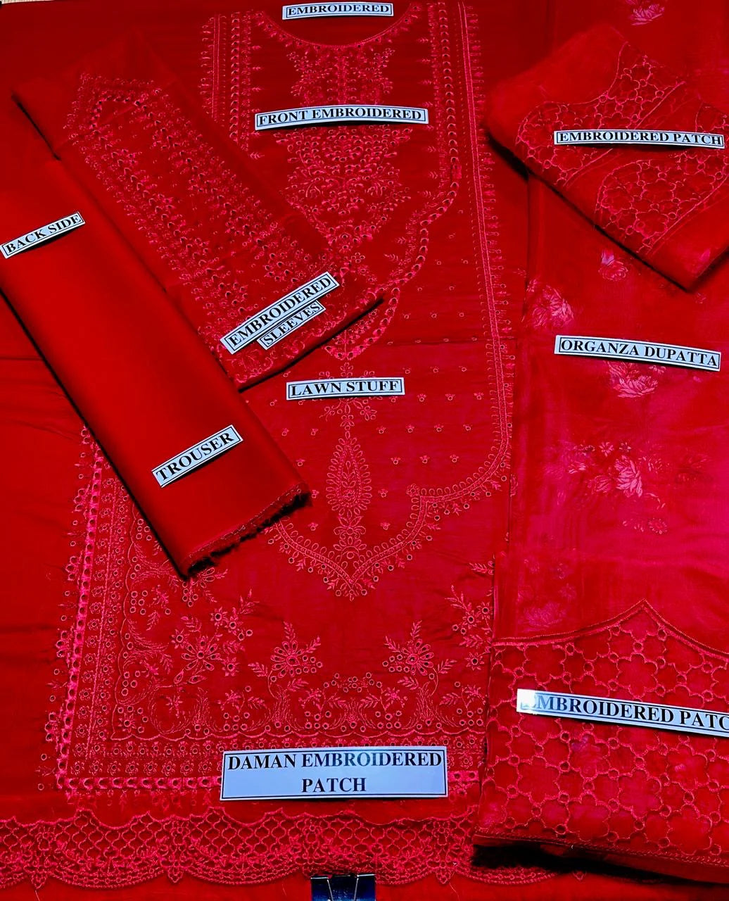 QALAMKAR PREMIUM LAWN RED MB-2505