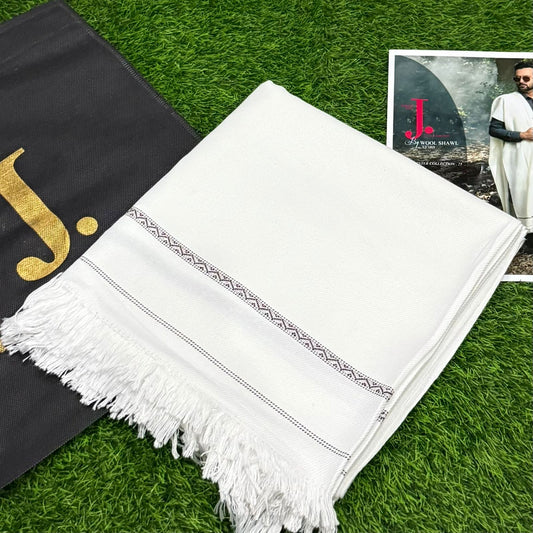 J. GENTS WOOL SHAWL WHITE