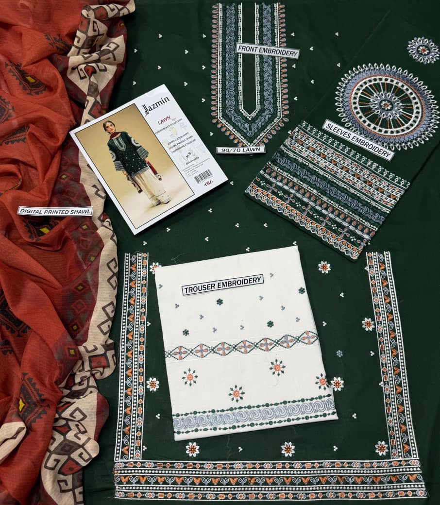 JAZMIN GREEN LUXURY LAWN JZ-16